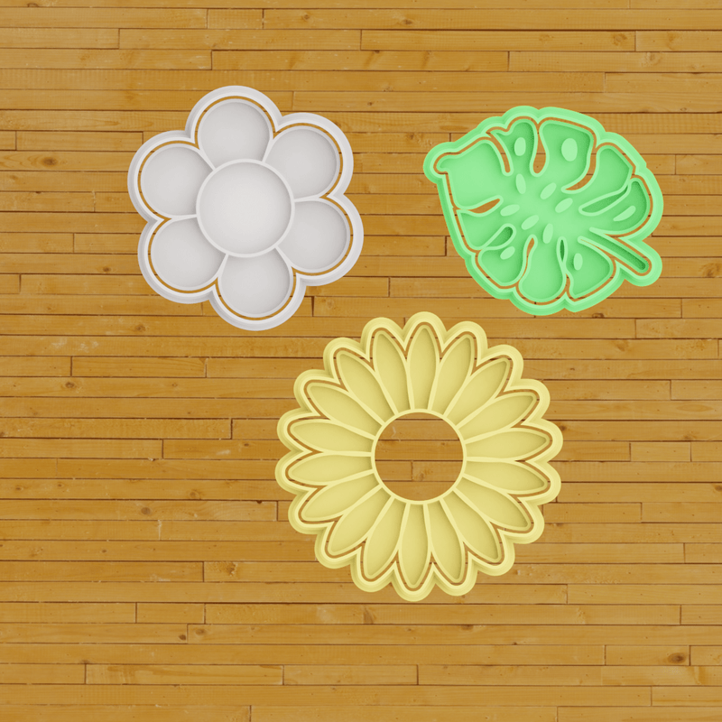 Tris fiori e foglia 8cm - 3d Selling