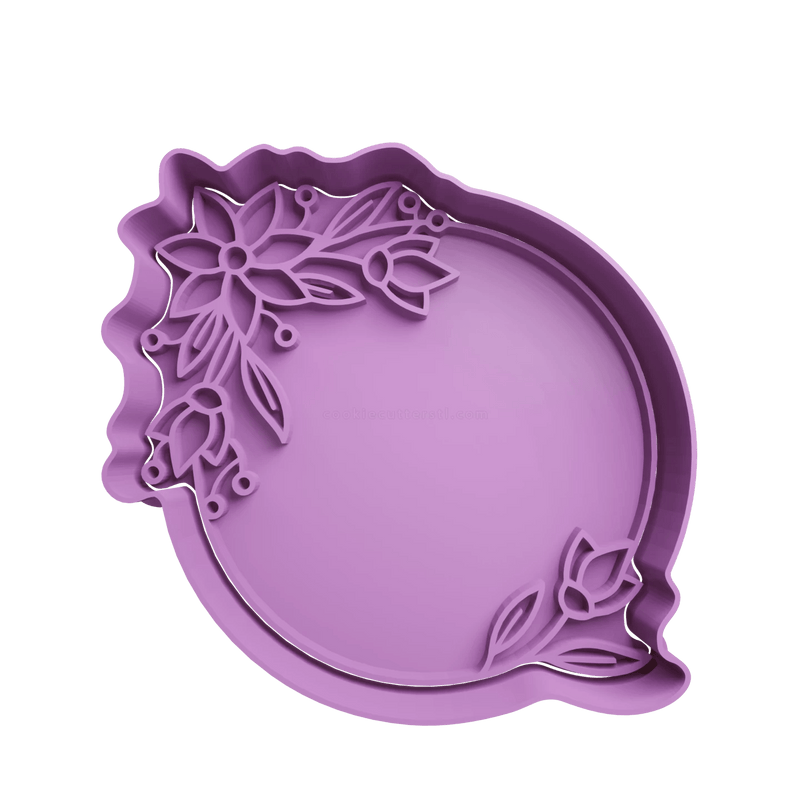 Cornice tonda con fiori - 3d Selling