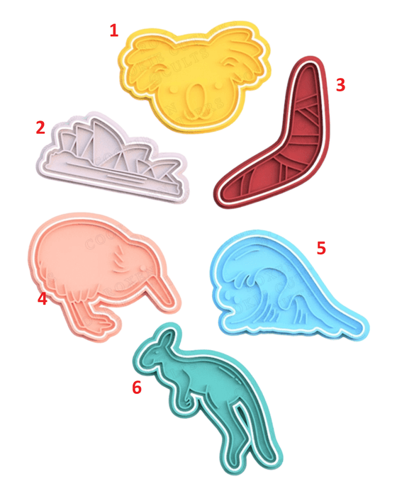 3d Selling cookie cutter Set Animali Australia