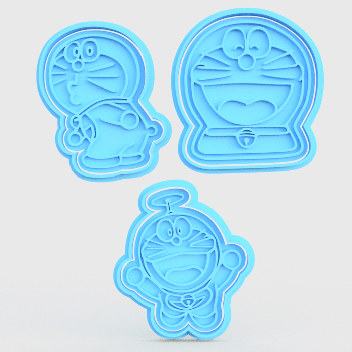 3d Selling cookie cutter Set Doraemon 3 pezzi