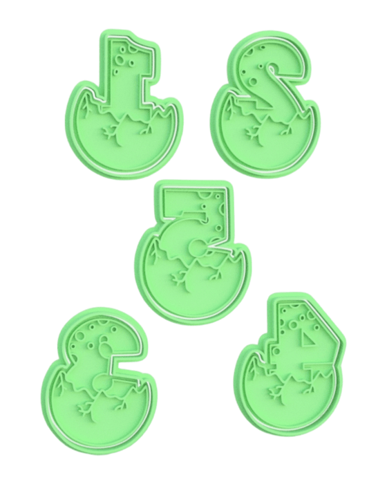 3d Selling cookie cutter Set Numeri stile dinosauri