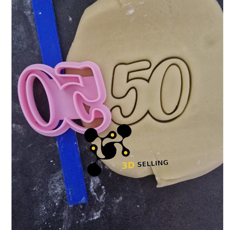 Numero 50 cookie cutter compleanno - 3d Selling