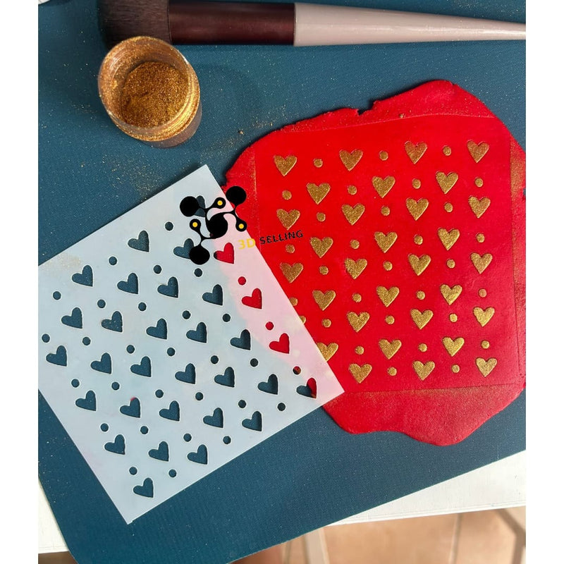 Pattern stencil cuori - 3d Selling