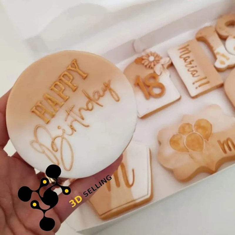 Stampo + cutter in acrilico Happy Birthday - 3d Selling