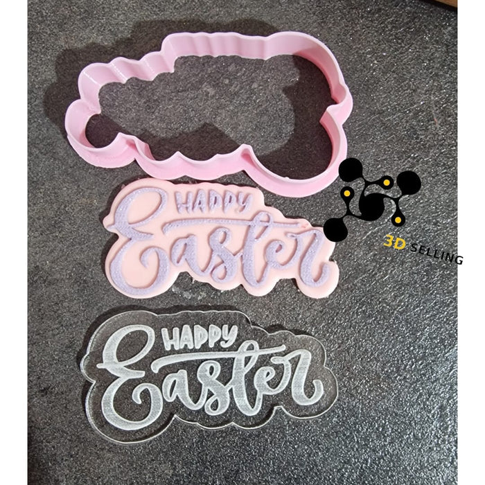 3d Selling Stampo in acrilico + cutter Happy Easter