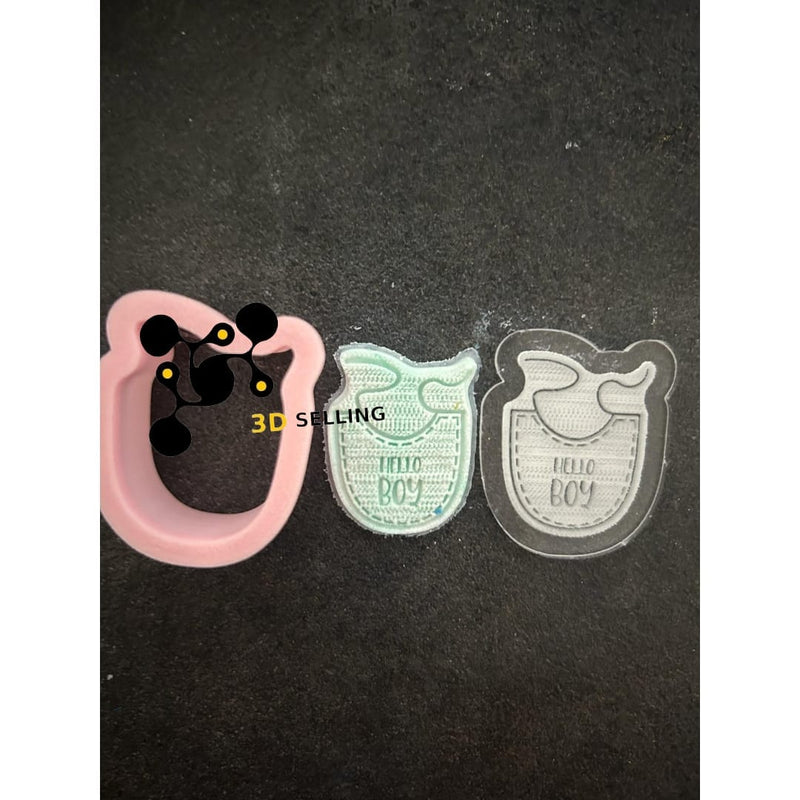Stampo in acrilico + cutter  Hello Boy 3cm - 3d Selling