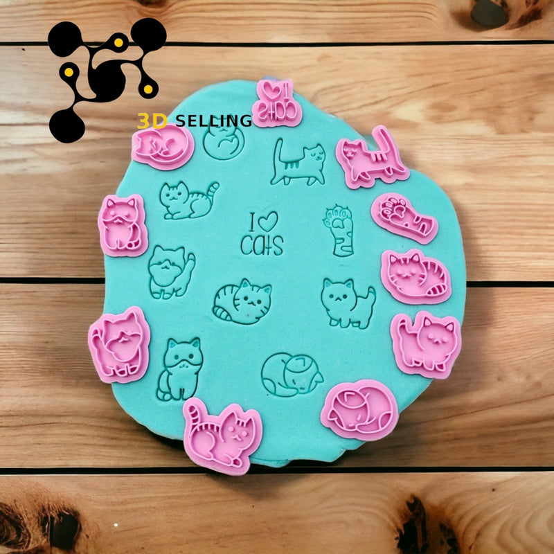 Set 10 mini timbri da 3.5cm - 3d Selling