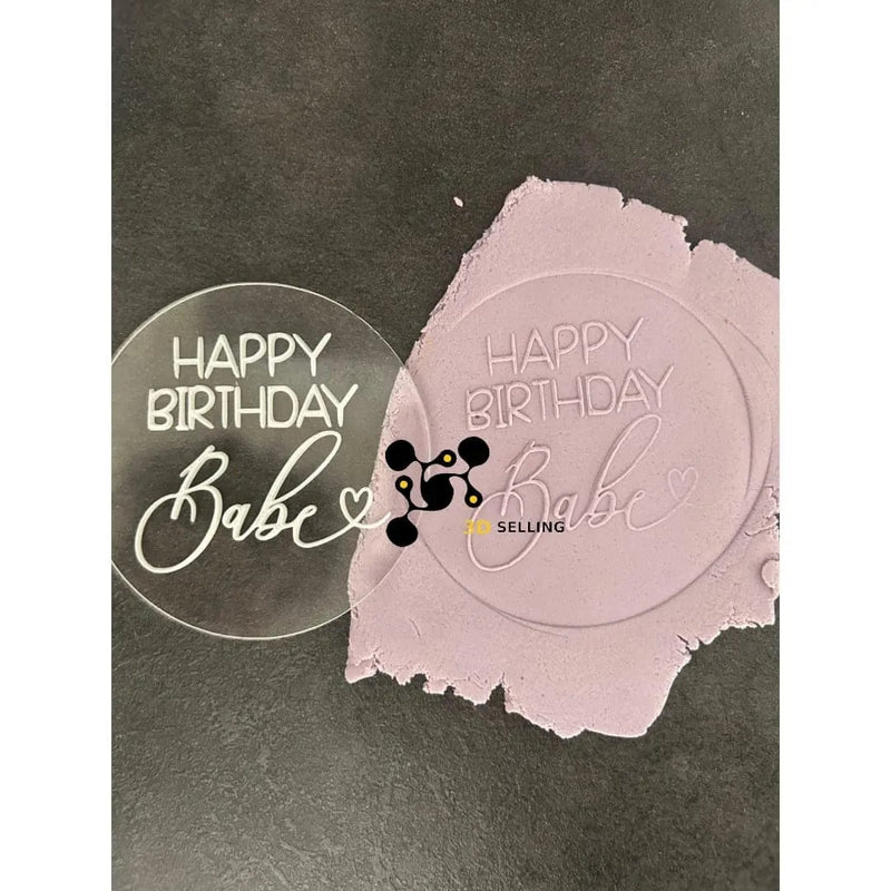 Stampo in acrilico + cutter Happy Birthday Babe - 3d Selling