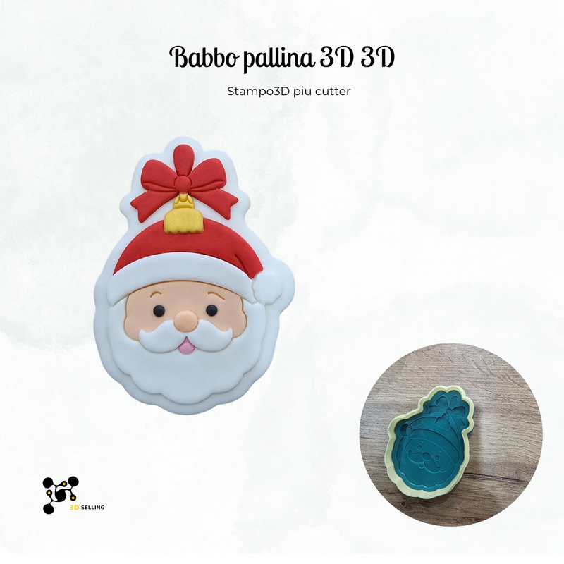 Pallina Mod Babbo Natale 3D
