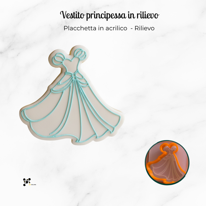 Stampo per biscotti in rilievo Vestito Principessa