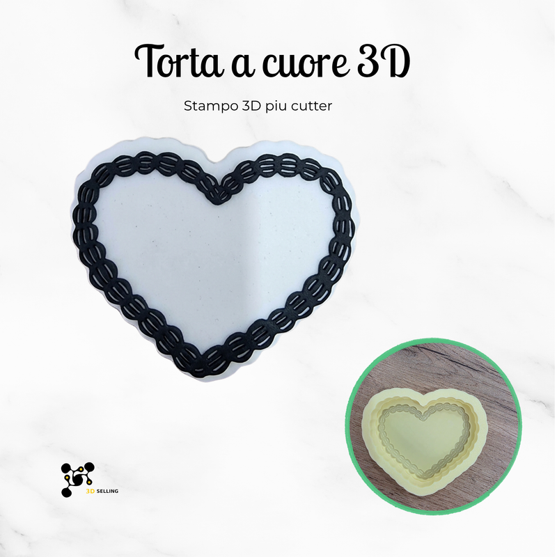 Torta a cuore in 3D
