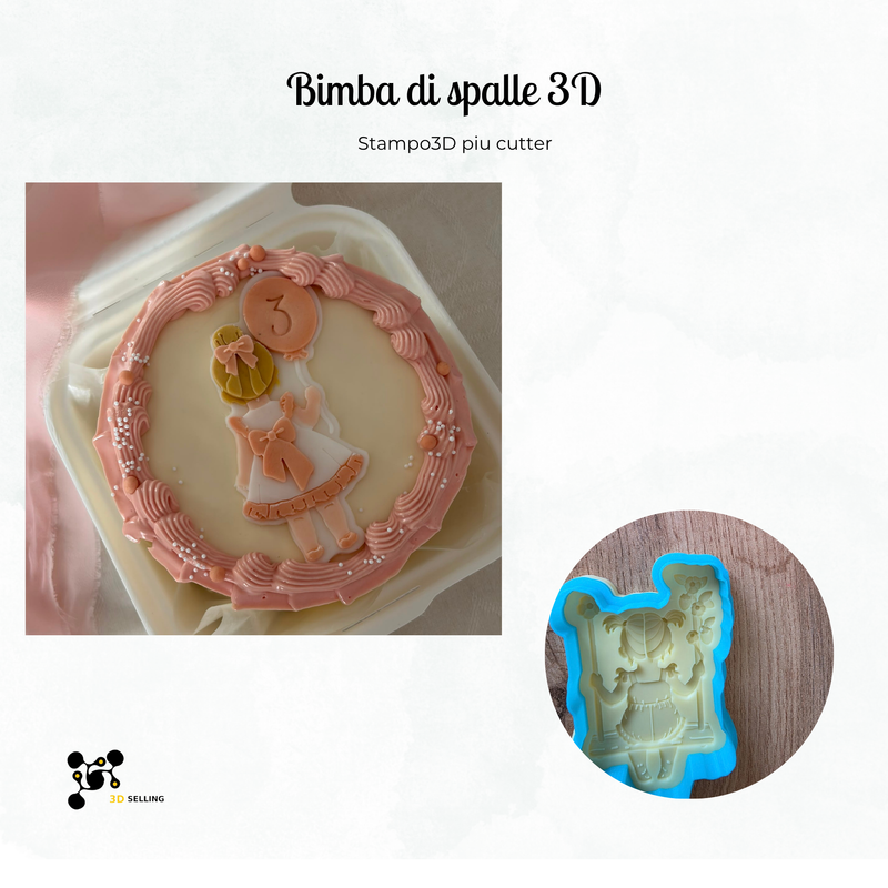 Bimba di spalle 3D