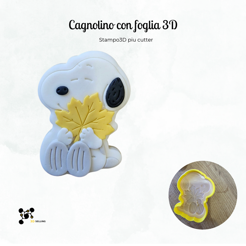 Cane con Foglia 3D