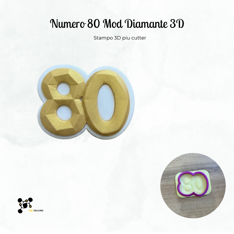 Numero 80 Mod Diamante 3D