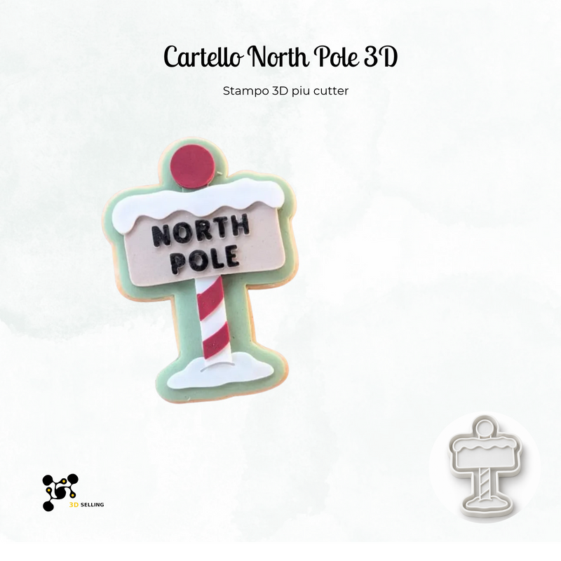 Cartello Nort Pole 3D