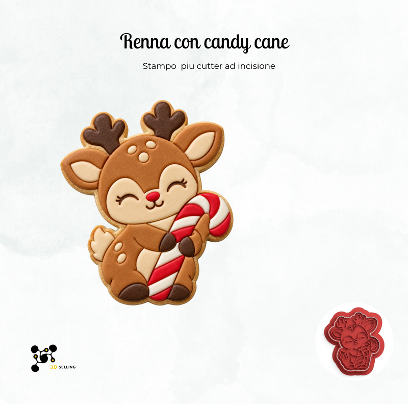 Renna con candy cane