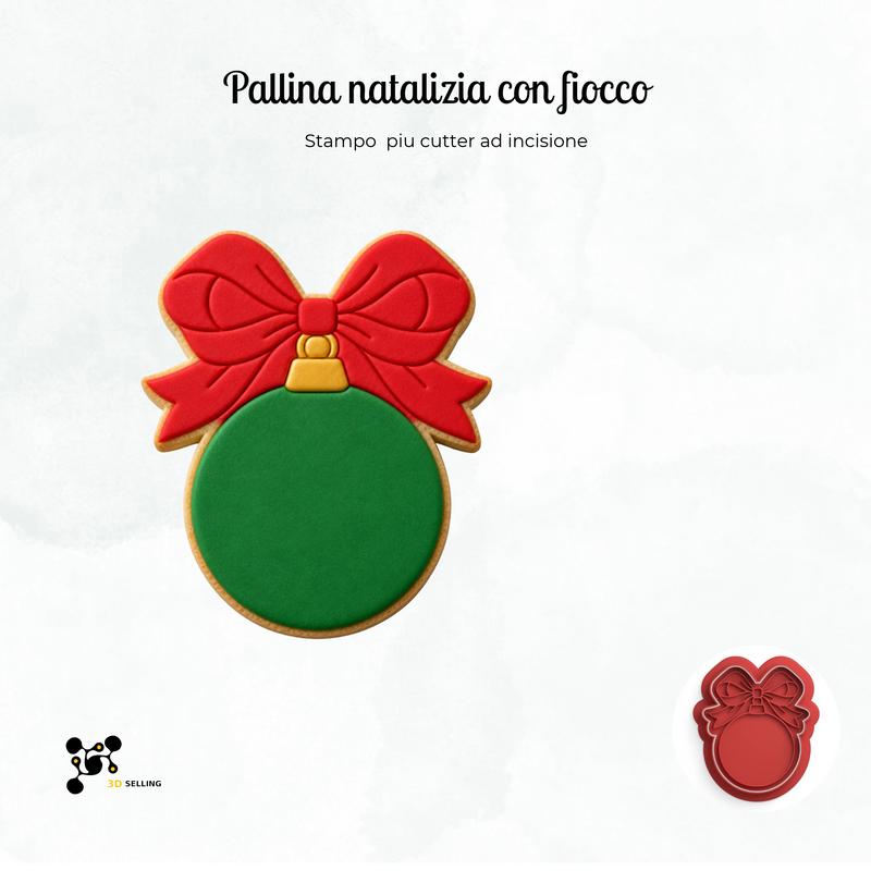Pallina natalizia con fiocco