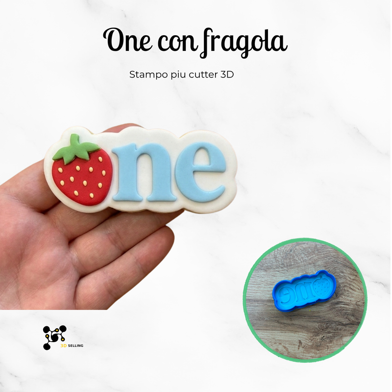 One con Fragola  in 3D