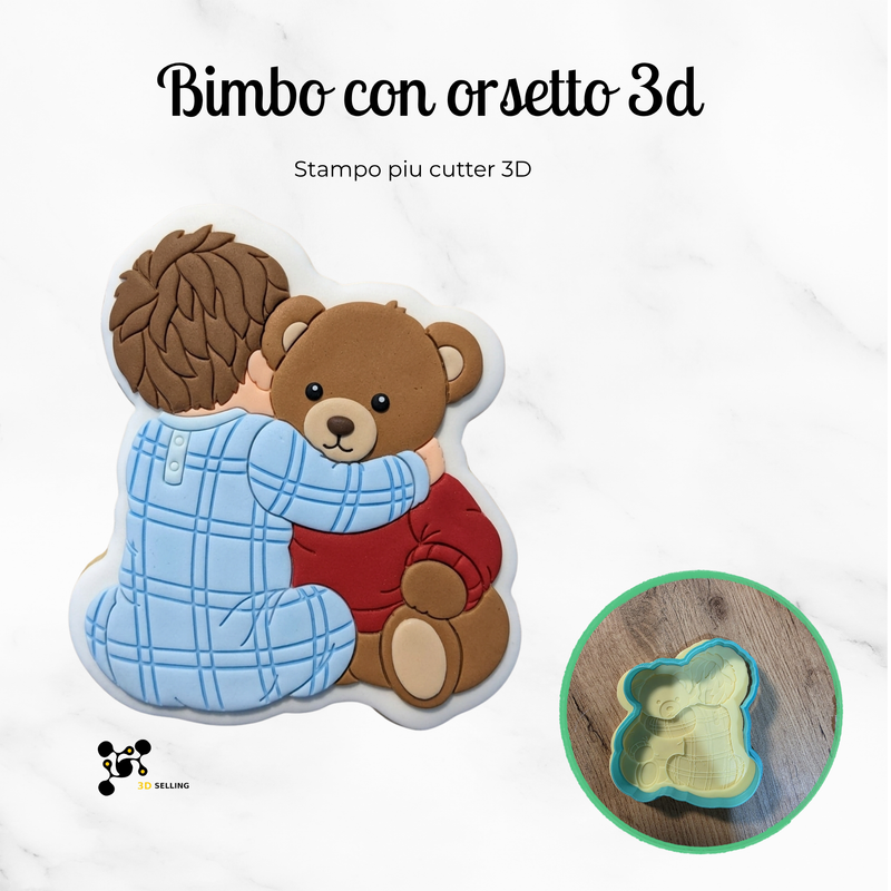 Bimbo con Orsetto 3D