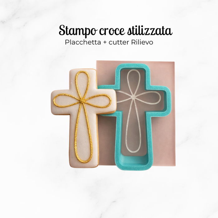 Stampo per biscotti in rilievo Croce stilizzata
