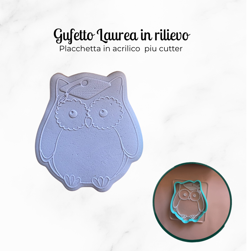 Gufetto Laurea in acrilico Rilievo