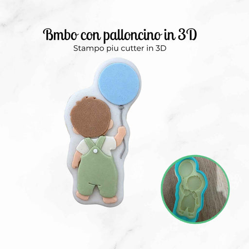 Bimbo con palloncino in 3D