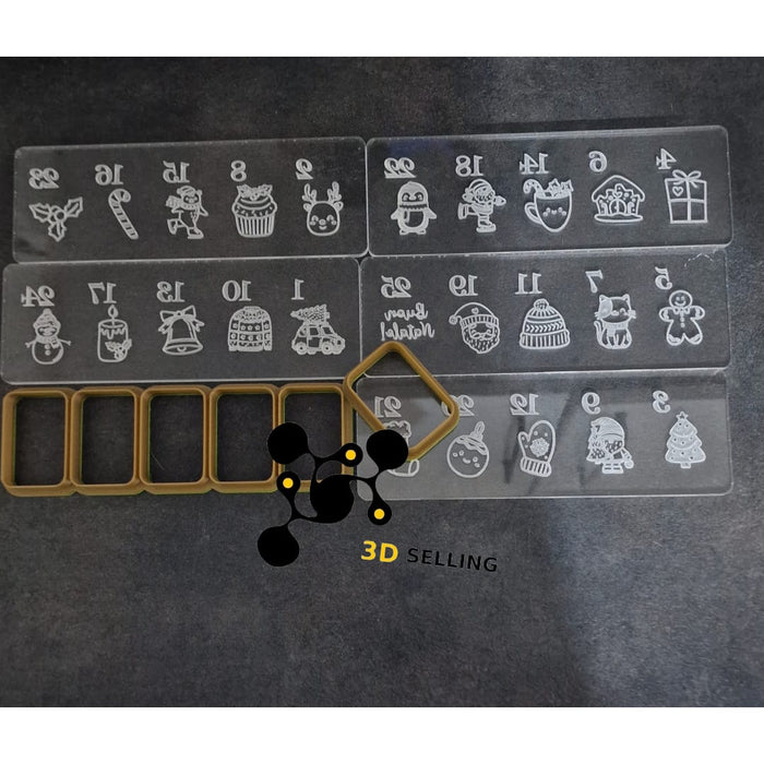 Calendario dell'avvento in acrilico effetto rialzato