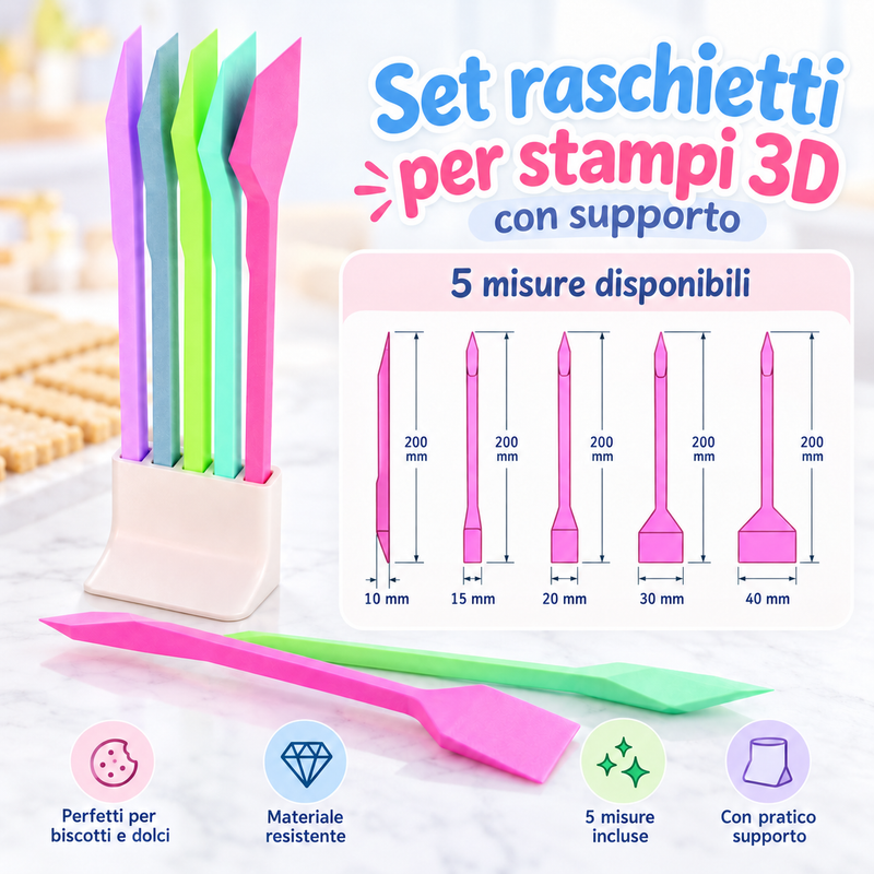 Kit mini raschietti per stampi 3D