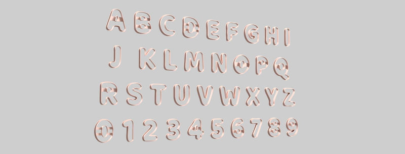 Alfabeto con numeri cookie cutter formina tagliabiscotti - 3d Selling