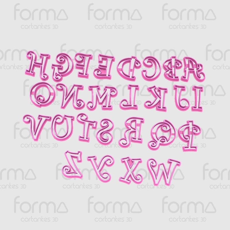 Alfabeto Mod Funky cookie cutter formina tagliabiscotti - 3d Selling