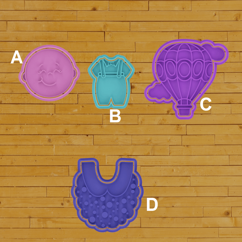 Baby Shower set 4 pezzi Mod2 cookie cutter formina tagliabiscotti - 3d Selling