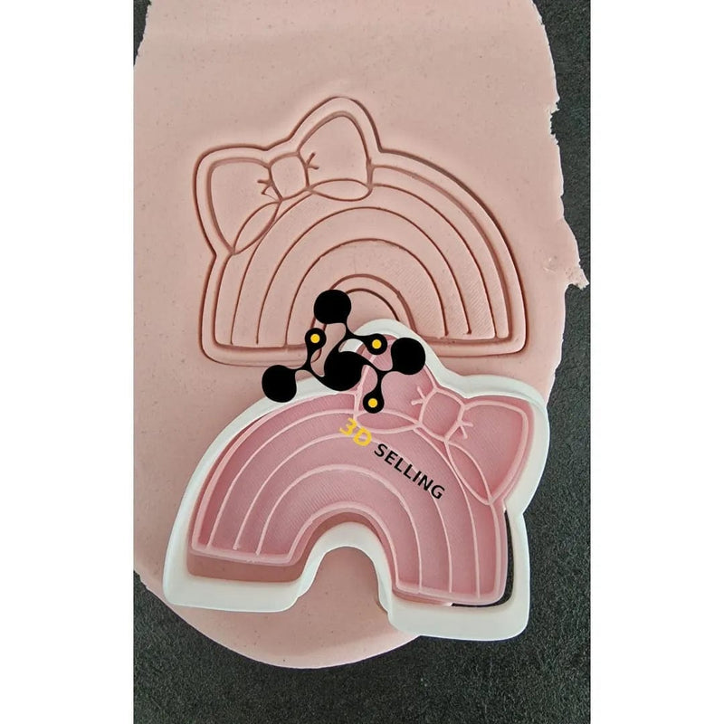 Arcobaleno con fiocco cookie cutter formina tagliabiscotti - 3d Selling
