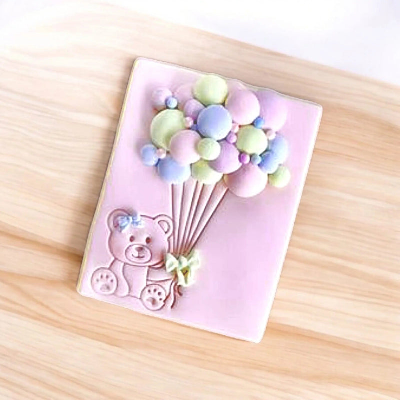 Composizione orsetto con palloncini + timbro + cutter - 3d Selling