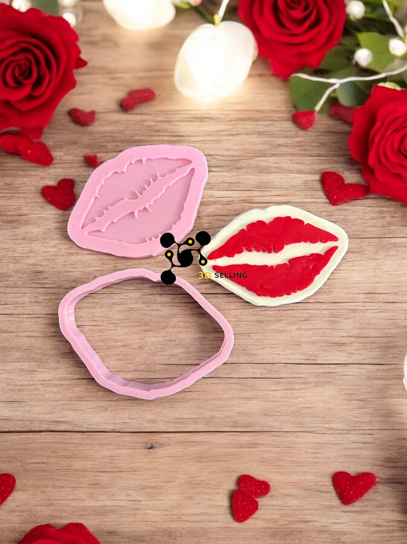 Cutter Bacio in rilievo in 3D 9cm - 3d Selling