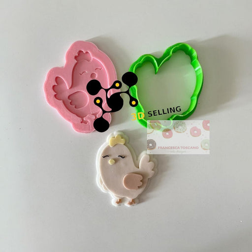 Selling 3D Casa, arredamento e bricolage:Articoli per cucina e bar:Accessori per pasticceria:Altro accessori per pasticceria Gallina tagliabiscotti in 3D 8.5cm