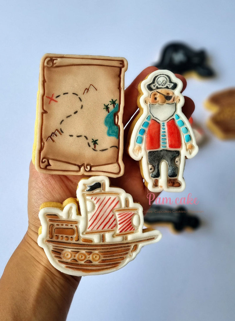 Kit 3 pezzi 8/9cm Tema pirati - 3d Selling