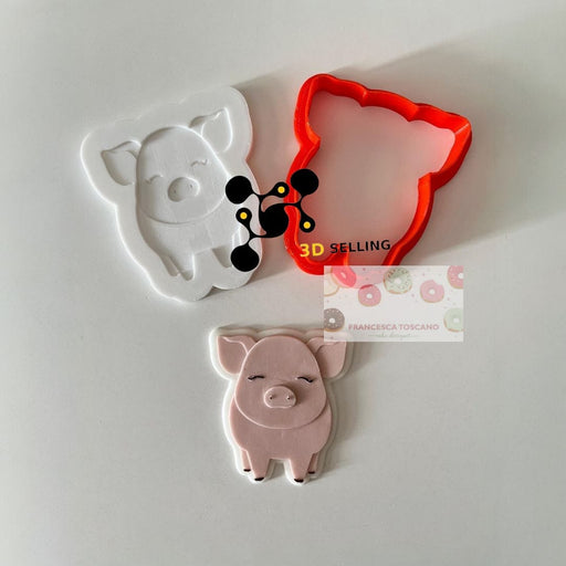 Selling 3D Casa, arredamento e bricolage:Articoli per cucina e bar:Accessori per pasticceria:Altro accessori per pasticceria Maialino tagliabiscotti in 3D 8.5cm