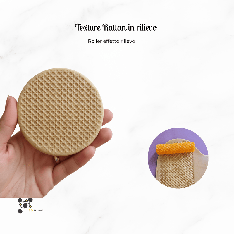 selling 3d Casa, arredamento e bricolage:Articoli per cucina e bar:Accessori per pasticceria:Altro accessori per pasticceria Mattarello Pattern Rattan in rilievo