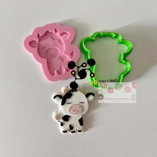 Selling 3D Casa, arredamento e bricolage:Articoli per cucina e bar:Accessori per pasticceria:Altro accessori per pasticceria Mucca tagliabiscotti in 3D 8.5cm