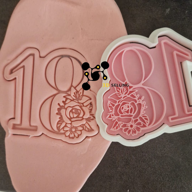 Numero 18 con rose - 3d Selling