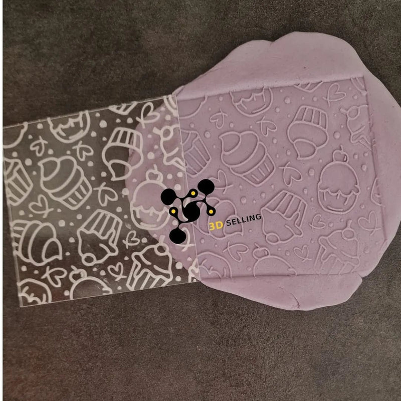 Pattern in acrilico 10*10 Cupcakes - 3d Selling