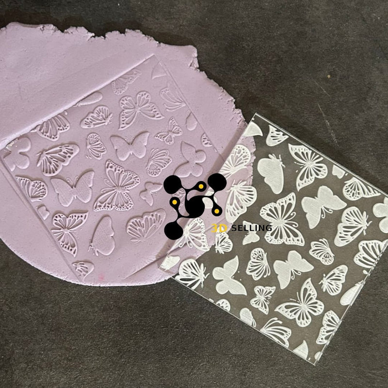 Pattern rilievo in acrilico 10*10 Farfalle - 3d Selling
