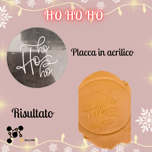 Selling 3D Casa, arredamento e bricolage:Articoli per cucina e bar:Accessori per pasticceria:Altro accessori per pasticceria Placca in Acrilico “Ho Ho Ho” – Stampo Natalizio per Biscotti e Pasta di Zucchero