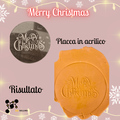 Selling 3D Casa, arredamento e bricolage:Articoli per cucina e bar:Accessori per pasticceria:Altro accessori per pasticceria Placca in Acrilico “Merry Christmas” – Stampo Natalizio per Biscotti e Pasta di Zucchero