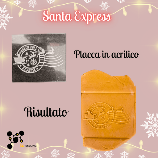 Selling 3D Casa, arredamento e bricolage:Articoli per cucina e bar:Accessori per pasticceria:Altro accessori per pasticceria Placca in Acrilico “Santa Express” – Stampo Natalizio per Biscotti e Pasta di Zucchero