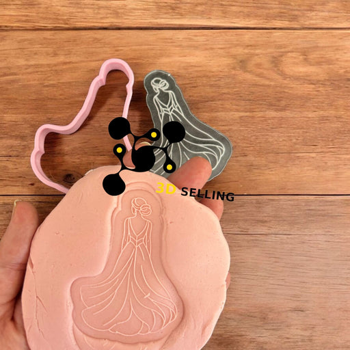 Selling 3D Casa, arredamento e bricolage:Articoli per cucina e bar:Accessori per pasticceria:Altro accessori per pasticceria Sposa di spalle in rilievo