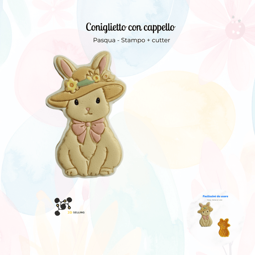 Selling 3d Casa, arredamento e bricolage:Articoli per cucina e bar:Accessori per pasticceria:Altro accessori per pasticceria Stampo coniglio con cappello