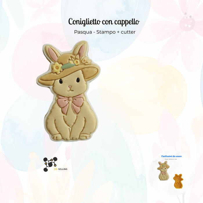 Selling 3d Casa, arredamento e bricolage:Articoli per cucina e bar:Accessori per pasticceria:Altro accessori per pasticceria Stampo coniglio con cappello