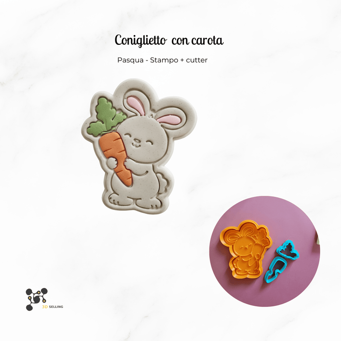 Selling 3d Casa, arredamento e bricolage:Articoli per cucina e bar:Accessori per pasticceria:Altro accessori per pasticceria Stampo Coniglio con carota