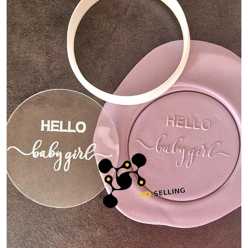 Stampo in acrilico + cutter Hello Baby Girl - 3d Selling